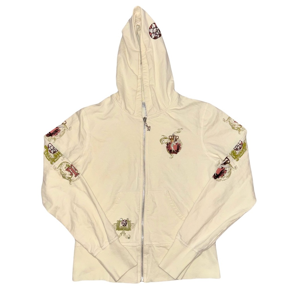 VTG DISNEY TINKERBELL CREAM EMBELLISHED Y2K JACKET // SIZE SMALL✨